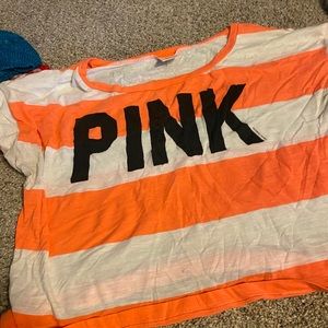 White and pink stripped shirt